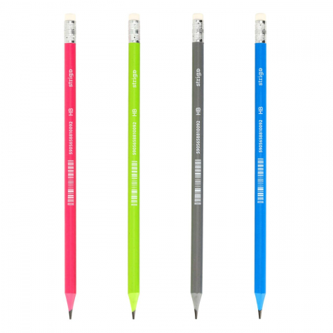 Creion Strigo HB plastic, cu gumă, culori diverse [4]