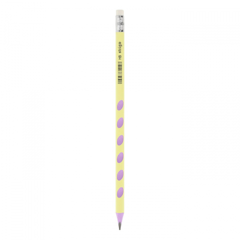 Creioane Strigo plastic HB, cu grip și gumă, culori mix [5]
