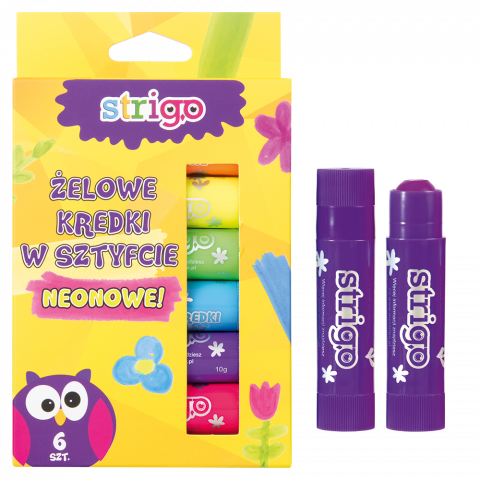 Creioane Strigo Gel Stick 6 culori 10g, neon SSC034 [1]