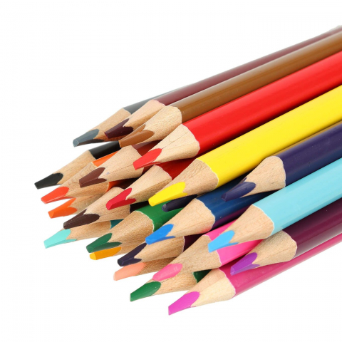 Creioane triunghiulare colorate Strigo,ascutitoare inclusa, 24 culori/set [3]