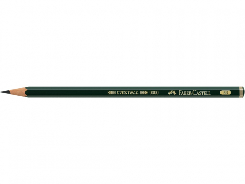 Creion grafit 5B Faber-Castell Castell 9000, hexagonal, fără gumă [1]
