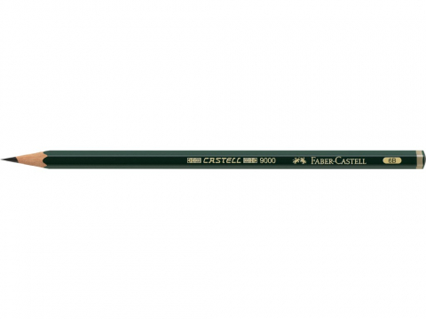Creion grafit 6B Faber-Castell Castell 9000, hexagonal, fără gumă [1]