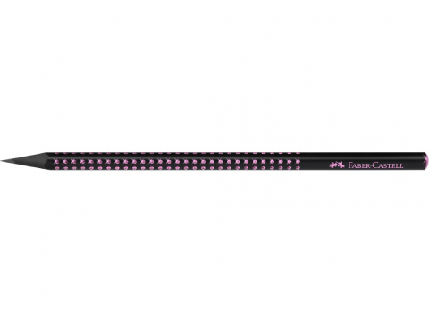 Creioane si accesorii - Creion grafit B Sparkle Midnight Rose Faber-Castell, triunghiular