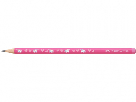 Creion grafit HB Unicorni Faber-Castell, triunghiular, roz [1]