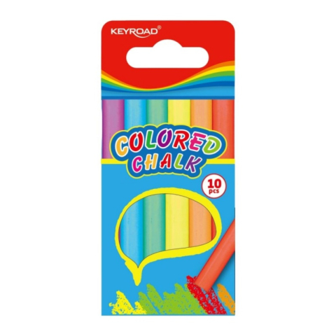 Jucării exterior pentru copii - Creta colorata Keyroad, 5 culori, set 10 bucati