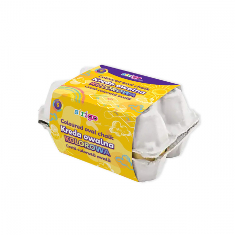 Jucării exterior pentru copii - Creta Strigo colorata forma ou in cofraj, 6 culori pastelate