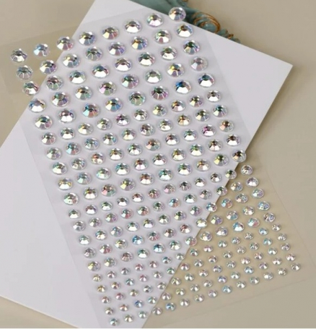 Produse art & craft-Lucru manual - Cristale autoadezive pentru activitati crafts,2 dimensiuni 6/10 mm ,110 bucat/set