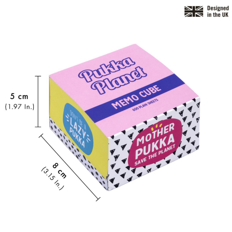 Cub Notițe Adezive Pukka Planet, 80×80 mm, 600 File, Hârtie Reciclată [1]