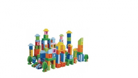 Jocuri si Jucarii Educative - Cuburi din lemn de construit Oras