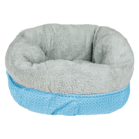 Articole animale de companie - Culcus rotund pentru animale din blana artificiala,blue-gri,50x25 cm