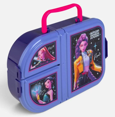 Caserole si cutii alimentare - Cutie alimente K-Pop cu 3 compartimente, plastic fara BPA, mov