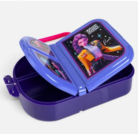 Cutie alimente K-Pop cu 3 compartimente, plastic fara BPA, mov [1]