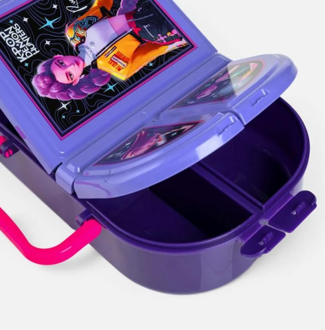 Cutie alimente K-Pop cu 3 compartimente, plastic fara BPA, mov [3]