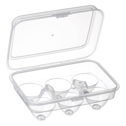 Cutie cu capac pentru depozitare oua,6 locuri,plastic,17x12x7 cm [1]
