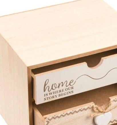 Cutie decorativa cu 3 sertare pentru noptiera sau birou din lemn [2]