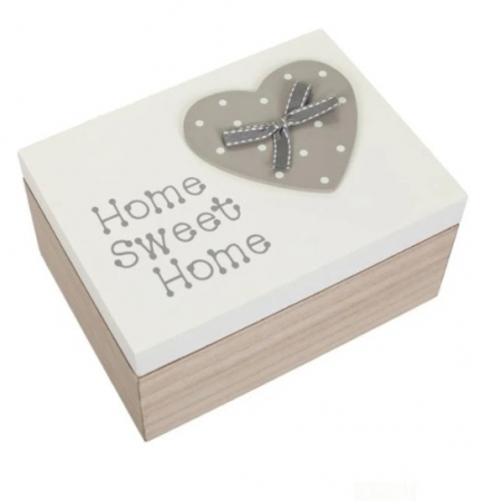 Decoratiuni - Cutie decorativa Sweet Home din lemn pentru depozitarea obiectelor mici