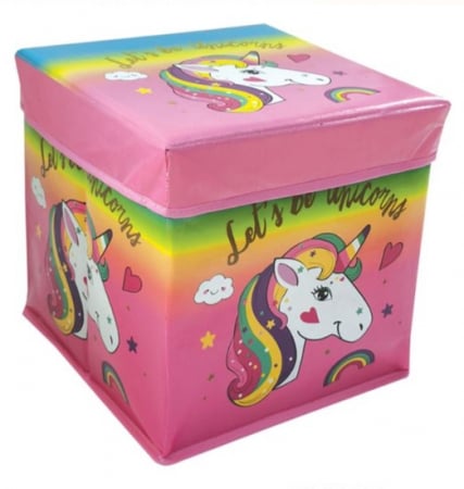 Jocuri si articole copii - Unicorn Cutie Depozitare cu Capac