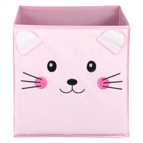 Jocuri si articole copii - Cutie depozitare cu design Pisicuta,30x30x30 cm