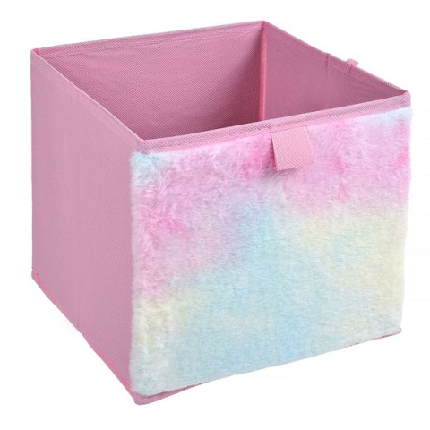 Jocuri si articole copii - Cutie depozitare, Design Curcubeu,Textil,20x20x20 cm