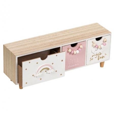 Cutie depozitare din lemn cu picioare si 3 sertare [1]