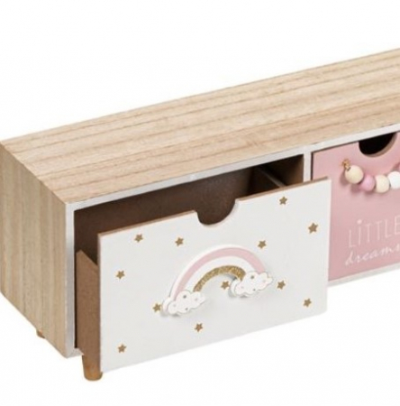 Cutie depozitare din lemn cu picioare si 3 sertare [3]