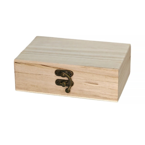 Materiale și accesorii craft - Cutie din lemn dreptunghiulara pentru pictat si decorat, 15x10 cm