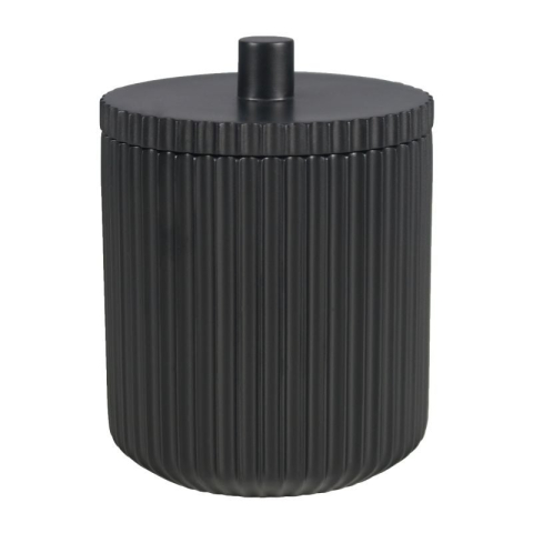 Accesorii si seturi baie - Cutie dischete demachiante din rasina, negru,9 x 9 x 11.8 cm