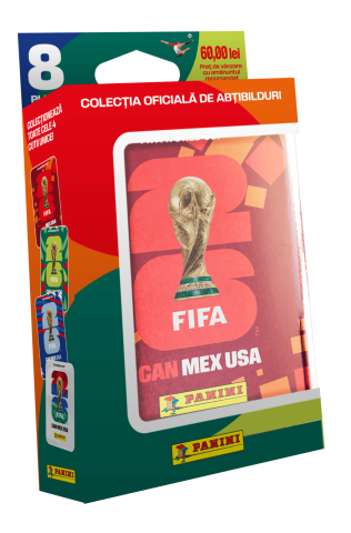 Colecția Panini - Cutie metalica cu 8 pachete abtibilduri Panini FIFA World Cup 2026