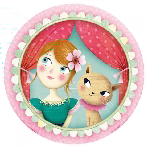 Cutie muzicala cu figurina printesa,imprimeu Plimbare cu trasura,17x14x8 cm [2]