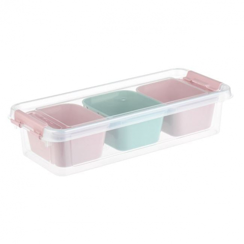 Organizare si depozitare - Cutie organizatoare plastic, 3 compartimente, 27.3×11.3×6.2 cm