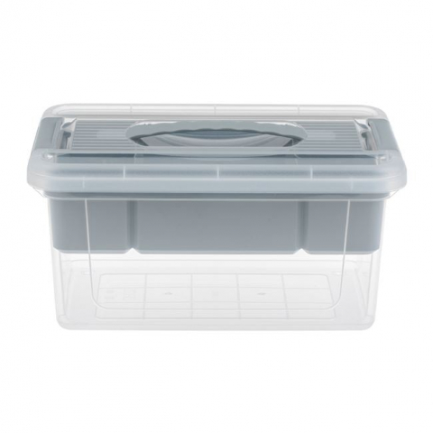 Cutie organizator 5L cu raft, capac transparent, 29×19×14 cm [2]
