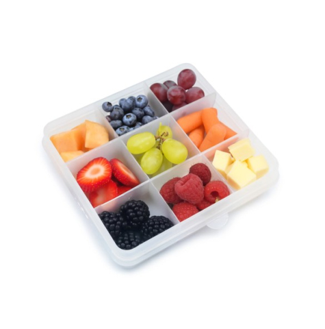 Accesorii hranire bebelusi - CUTIE SNACK 9 COMPARTIMENTE, MELII, PINE GREEN