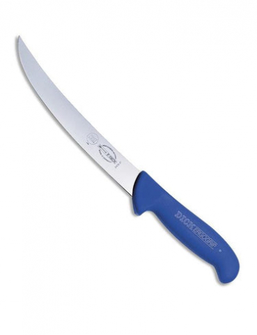 Articole Bucatarie - Cutit pentru macelari, lama curbata 18 cm, maner albastru, F. DICK ERGOGRIP 8.2425.18