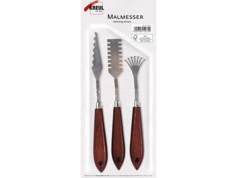 Produse art & craft-Lucru manual - Cuțite de paletă cu model pentru pictura in ulei si acrilica, 3 bucati/set