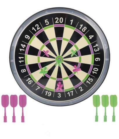 Jocuri motrice și de îndemânare - Darts LED cu 6 sageti magnetice, Ø41 cm