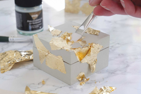 Deco-set pentru aurire cu foite metalice Leaf Metal Golden Elegance Kreul [4]