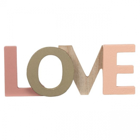 Decoratiune din lemn cu mesaj LOVE [1]