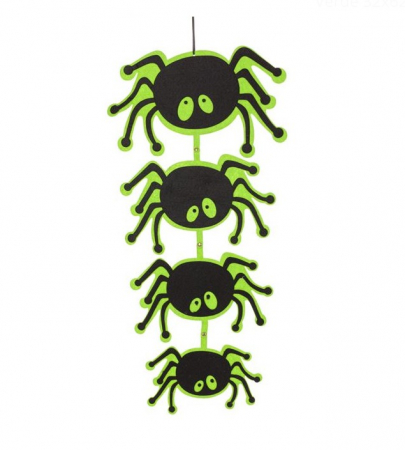Articole Halloween - Decoratiune Panza suspendata cu 4 paianjeni