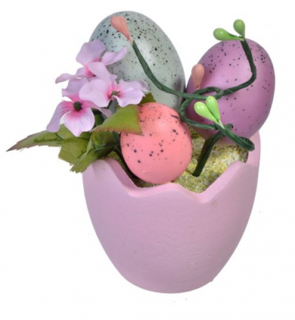 Decoratiuni - Decoratiune pentru masa de Paste tip ghiveci,13 cm