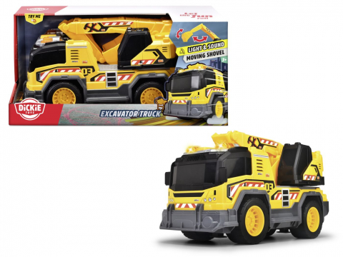 Jocuri si articole copii - DICKIE CAMION CU EXCAVATOR CU SUNETE SI LUMINI 30CM