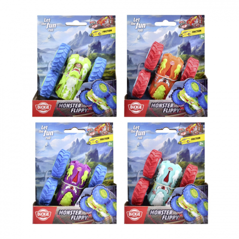 Jocuri si articole copii - DICKIE MASINUTA MONSTER FLIPPY 10CM