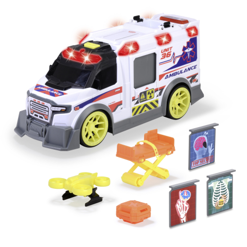 DICKIE TOYS AMBULANTA CU LUMINI SI SUNETE 35.5CM [2]