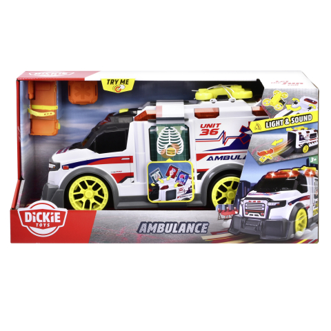 Jocuri si articole copii - DICKIE TOYS AMBULANTA CU LUMINI SI SUNETE 35.5CM