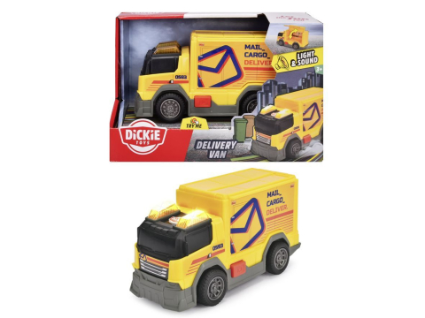 Avioane si Elicoptere jucărie - DICKIE TOYS CAMION DE LIVRARE CU LUMINI SI SUNETE 15CM
