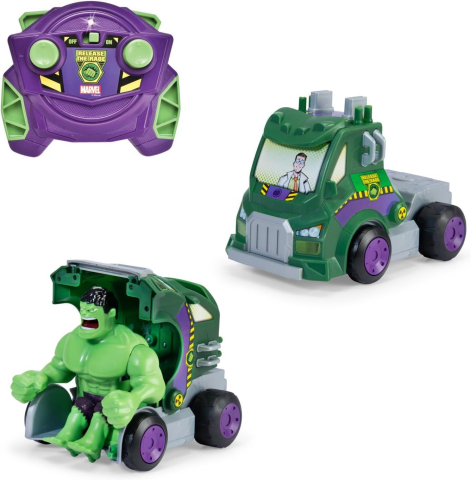 DICKIE TOYS MARVEL RAZBUNATORII MASINA RC CU TELECOMANDA 2.4GHz HULK SMASH CU SUNETE SCARA 1 LA 24 [1]