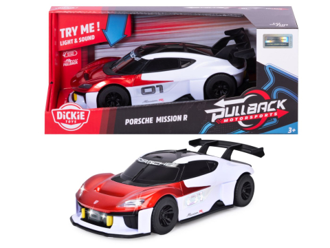 DICKIE TOYS PULL BACK MOTORSPORTS MASINA PORSCHE MISSION R CU LUMINI SI SUNETE 28CM [2]