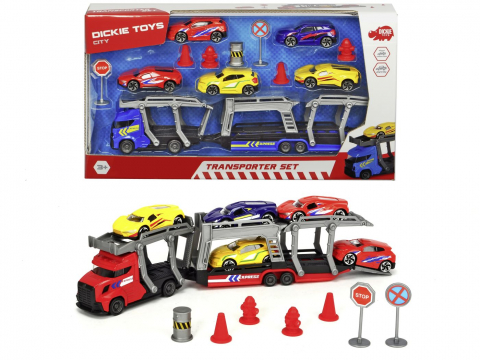 Jocuri si articole copii - DICKIE TRANSPORTER SET 5 MASINUTE