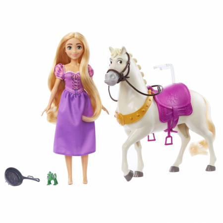 Disney Princess Set Papusa Rapunzel si Calul Maximus  [8]