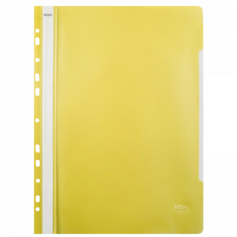 Dosare din plastic - Dosar cu sina, plastic, galben, multiperforatii pentru arhivare, colturi rotunjite, set 25 buc