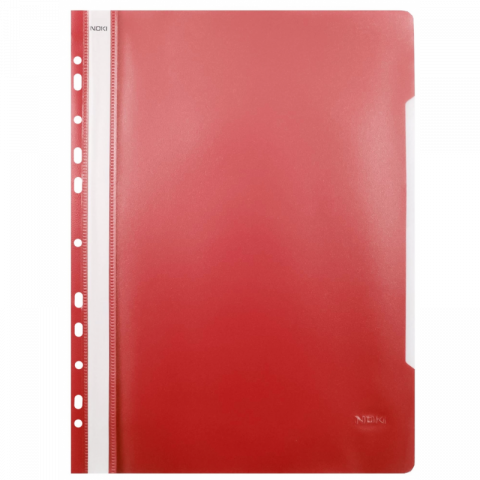 Papetarie & Birotica - Dosar cu sina, plastic, rosu, multiperforatii pentru arhivare, colturi rotunjite, set 25 buc